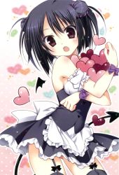 Rule 34 | 1girl, female focus, highres, korie riko, maid, short hair, solo, tail, thighhighs, wings