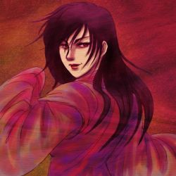 Rule 34 | 1girl, black hair, brown eyes, chinese clothes, gradient background, kumanda, lips, lipstick, makeup, niao sun, nose, parted lips, sega, shenmue, shenmue iii, solo