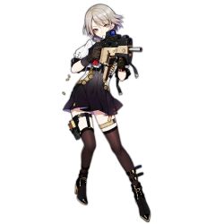 Rule 34 | 1girl, artist request, black footwear, black gloves, black thighhighs, boots, eotech, full body, girls&#039; frontline, gloves, gun, high heel boots, high heels, holding, holding weapon, holster, kriss usa, kriss vector, looking at viewer, magazine (weapon), magpul, official art, sa (h28085), short hair, silver hair, skirt, solo, submachine gun, tdi vector, thigh holster, thigh strap, thighhighs, transformational defense industries, transparent background, trigger discipline, vector (girls&#039; frontline), weapon