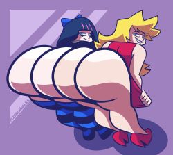 Rule 34 | ass, highres, huge ass, mythabyss, panty &amp; stocking with garterbelt, panty (psg), stocking (psg), tagme