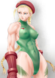 Rule 34 | 1girl, abs, ahoge, antenna hair, ass, bad id, bad pixiv id, bare shoulders, beret, braid, breasts, cameltoe, cammy white, cleft of venus, closed mouth, covered erect nipples, covered navel, elbow gloves, facial scar, fingerless gloves, forehead, gloves, gluteal fold, groin, hat, heattech leotard, highres, huge ahoge, ikumo taisuke, impossible clothes, impossible leotard, leotard, long hair, looking away, medium breasts, scar, scar on cheek, scar on face, simple background, solo, standing, street fighter, thighs, turtleneck, twin braids, white background