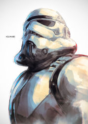 Rule 34 | 1other, ambiguous gender, armor, artist name, helm, helmet, k-suwabe, simple background, solo, star wars, stormtrooper, upper body, white background