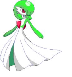 Rule 34 | animated, animated gif, creatures (company), dancing, game freak, gardevoir, gen 3 pokemon, green hair, lowres, nintendo, oversized forearms, oversized limbs, pokemon, pokemon (creature), red eyes, simple background, solo, type wild, white background