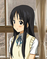 Rule 34 | 1girl, akiyama mio, black eyes, black hair, highres, k-on!, long hair, maabe, school uniform