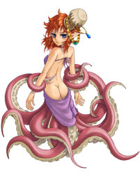 Rule 34 | ass, blue eyes, kenkou cross, monster girl, monster girl encyclopedia, octopus, red hair, scylla, scylla (monster girl encyclopedia), tentacles