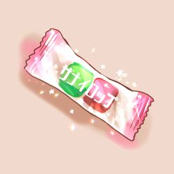 Rule 34 | candy, candy wrapper, food, food focus, magia record: mahou shoujo madoka magica gaiden, mahou shoujo madoka magica, no humans, pink background, simple background, sparkle, star (symbol), totte, translucent