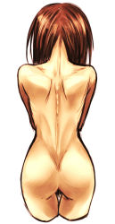 Rule 34 | 1girl, ass, back, brown hair, female pubic hair, from behind, highres, kotoba noriaki, long hair, nude, original, pubic hair, sketch, solo
