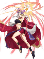 Rule 34 | 1girl, alternate costume, animal ears, black nails, body markings, breasts, cape, commission, commissioner upload, feet, fire emblem, fire emblem fates, fire emblem heroes, grey hair, grey tail, highres, legs, medium breasts, multicolored hair, nail polish, nintendo, sandals, stup-jam, tail, toenail polish, toenails, toes, two-tone hair, velouria (fire emblem), wolf ears, wolf girl, wolf tail