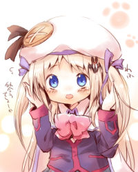 Rule 34 | 1girl, absurdres, alternate hairstyle, ayakashi (monkeypanch), blonde hair, blue eyes, bow, cape, hair ornament, hat, highres, little busters!, long hair, noumi kudryavka, pink bow, school uniform, solo, twintails