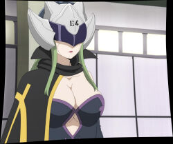Rule 34 | 1girl, anime screenshot, breasts, cleavage, eden&#039;s zero, green hair, highres, large breasts, long hair, screencap, solo, stitched, third-party edit, witch (eden&#039;s zero)