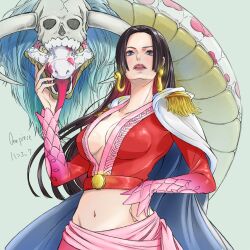Rule 34 | 1girl, boa hancock, breasts, highres, large breasts, long hair, one piece, tagme