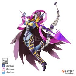 Rule 34 | angewomon, arrow (projectile), bow (weapon), digimon, hood, mask, simple background, sylvanas windrunner, warcraft, weapon, white background, world of warcraft
