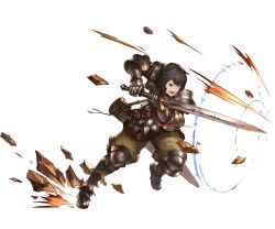 Rule 34 | 10s, 1boy, armor, armored boots, belt, black eyes, black hair, boots, full body, gloves, granblue fantasy, juri (granblue fantasy), male focus, minaba hideo, official art, open mouth, rock, solo, sword, teeth, transparent background, weapon