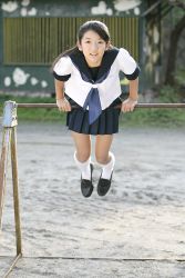 Rule 34 | anna oonishi, asian, black hair, highres, park, photo (medium), school uniform