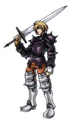 Rule 34 | armor, blonde hair, brown eyes, dissidia final fantasy, final fantasy, final fantasy tactics, highres, male focus, ramza beoulve, sword, tagme, weapon