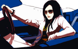 Rule 34 | black hair, driving, inazuma eleven, inazuma eleven (series), kira hitomiko, long hair, okura000, sunglasses
