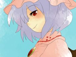 Rule 34 | bad id, bad pixiv id, brooch, comic, female focus, hammer (sunset beach), hat, jewelry, light purple hair, profile, red eyes, remilia scarlet, short hair, silent comic, smile, solo, touhou