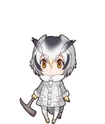 Rule 34 | 1girl, animal costume, animal ear fluff, animal ears, highres, kemono friends, looking at viewer, northern white-faced owl (kemono friends), official art, solo, standing, tachi-e, tail, transparent background, yoshizaki mine