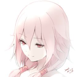 Rule 34 | 10s, 1girl, c.c.r (ccrgaoooo), close-up, guilty crown, hair ornament, hairclip, highres, long hair, pink hair, portrait, red eyes, sketch, smile, solo, twintails, yuzuriha inori
