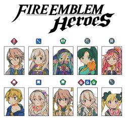 Rule 34 | armor, azura (fire emblem), blonde hair, blue hair, blush, corrin (female) (fire emblem), corrin (fire emblem), elise (fire emblem), fire emblem, fire emblem: the blazing blade, fire emblem awakening, fire emblem fates, fire emblem heroes, green hair, headband, inigo (fire emblem), laslow (fire emblem), leo (fire emblem), long hair, lyn (fire emblem), multiple girls, nintendo, olivia (fire emblem), pink hair, pointy ears, pomme (lazzledazzle), ponytail, ribbon, robin (female) (fire emblem), robin (fire emblem), short hair, smile, swimsuit, twintails, veil, yellow eyes