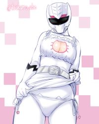 Rule 34 | 1girl, abe tsukumo, amu (doubutsu sentai zyuohger), animification, bodysuit, breasts, cat cutout, cat ear panties, cat lingerie, cleavage, cleavage cutout, clothing cutout, doubutsu sentai zyuohger, gloves, groin, helmet, looking at viewer, meme attire, open-chest sweater, panties, panties over pantyhose, pantyhose, ribbed sweater, shuriken sentai ninninger, skirt, solo, super sentai, sweater, underwear