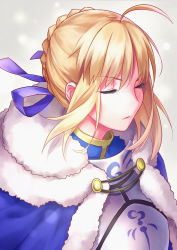 Rule 34 | 1girl, absurdres, ahoge, armor, armored dress, artoria pendragon (fate), blonde hair, breastplate, cape, closed eyes, fate/stay night, fate (series), ha84no, highres, saber (fate), solo