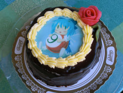 Rule 34 | circled 9, billiards, blue hair, bow, cake, chibi, cirno, flower, food, food focus, hair bow, icing, no humans, photo (medium), plate, red flower, red rose, rose, still life, touhou, unconventional media, | |
