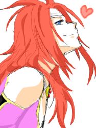 Rule 34 | 00s, 1boy, blue eyes, headband, heart, long hair, male focus, red hair, simple background, smile, solo, tales of (series), tales of symphonia, white background, zelos wilder