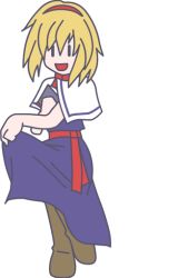 Rule 34 | 1girl, alice margatroid, animated, animated gif, blonde hair, book, boots, capelet, dancing, dress, female focus, hairband, iosys, marisa stole the precious thing, open mouth, screencap, simple background, smile, solo, touhou, white background, | |