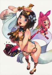 Rule 34 | + +, 2girls, absurdres, ancient princess menace, animal ears, black hair, blue eyes, blush, blush stickers, body blush, bracelet, grabbing another&#039;s breast, breasts, chibi, cleavage, covering privates, covering breasts, f.s., grabbing, highres, jewelry, large breasts, long hair, melona (queen&#039;s blade), melona (queen's blade), menace (queen&#039;s blade), menace (queen's blade), monster girl, multiple girls, panties, pink hair, prehensile hair, protean assassin melona, queen&#039;s blade, rabbit ears, sandals, setra, short hair, slime girl, tongue, underwear
