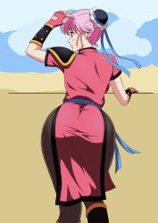 Rule 34 | 1girl, absurdres, ass, brown eyes, dragon quest, dragon quest dai no daibouken, female focus, highres, iwao178, maam, pantyhose, pink hair