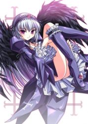 Rule 34 | 00s, 1girl, angel, black wings, goth fashion, lowres, rozen maiden, solo, suigintou, wings