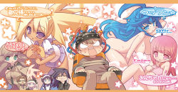 Rule 34 | 00s, 3boys, 6+girls, animal ears, blade (galaxist), blue eyes, blue hair, breasts, chair, dog ears, eneus, green eyes, hasegawa takuto, long hair, magician&#039;s academy, maid, medium breasts, multiple boys, multiple girls, nude, official art, open mouth, purple eyes, qfil absolute, restrained, school uniform, short sleeves, sitting, small breasts, speech bubble, sweat, tejas falcesk, towel, translation request, uniform