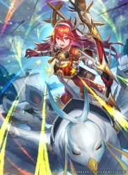 Rule 34 | 1girl, bow (weapon), copyright name, fire emblem, fire emblem cipher, fire emblem fates, hmk84, holding, holding bow (weapon), holding weapon, nintendo, official art, outdoors, weapon