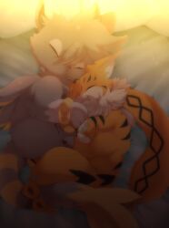 Rule 34 | 2others, cat, digimon, digimon (creature), highres, meicoomon, multiple others, original, sleeping
