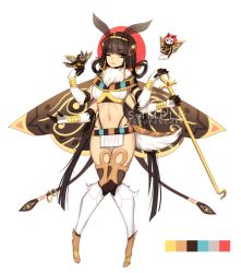Rule 34 | 1girl, ;), ankh, arthropod girl, artist name, bangle, black eyes, black panties, blunt bangs, bracelet, breasts, brown hair, bug, closed mouth, egyptian, egyptian clothes, extra arms, eyelashes, full body, fur, fur collar, hairband, highleg, highleg panties, holding, insect, insect girl, insect wings, jewelry, knees together feet apart, long hair, medium breasts, midriff, moth, moth girl, moth wings, navel, one eye closed, original, panties, sample watermark, see-through, simple background, smile, standing, stomach, terupancake, thigh gap, underwear, very long hair, watermark, white background, wings