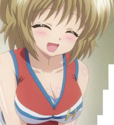 Rule 34 | anime screenshot, bra, breasts, cheerleader, kurabu katsuyo, r-15 (series), screencap, smile, underwear