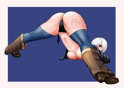 Rule 34 | 1girl, angel (kof), ass, boots, breast press, breasts, cameltoe, cowboy boots, full body, gloves, jack-o&#039; challenge, jacket, large breasts, ohmyseki, panties, solo, the king of fighters, underboob, underwear, white hair