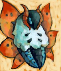 Rule 34 | blue eyes, bug, commentary, creatures (company), english commentary, game freak, gen 5 pokemon, insect, moth, multiple wings, nintendo, no humans, orange wings, pokemon, pokemon (creature), sailorclef, solo, volcarona, wings