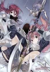 Rule 34 | 3girls, armor, artist name, axe, breastplate, bridal gauntlets, brown hair, cherche (fire emblem), cordelia (fire emblem), fire emblem, fire emblem awakening, gradient background, hair ornament, hairband, knight, lance, long hair, looking at viewer, multiple girls, nintendo, non-web source, pegasus knight uniform (fire emblem), pink hair, polearm, red eyes, red hair, smile, sumia (fire emblem), thighhighs, wavy hair, weapon, winged hair ornament, yamashita renton
