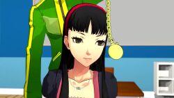 Rule 34 | 20s, 2girls, 3d, amagi yukiko, animated, atlus, black eyes, black hair, black shirt, blinking, blunt bangs, breasts, chalkboard, classroom, collarbone, desk, face, female focus, green jacket, hairband, happy, highres, hime cut, holding, holding pocket watch, holding watch, hypnosis, indoors, interior, jacket, jewelry, long sleeves, looping animation, matching hair/eyes, megami tensei, mind control, multiple girls, necklace, open mouth, pendulum, persona, persona 4, persona 4: dancing all night, persona dancing, pocket watch, rolling eyes, satonaka chie, school, shelf, shin megami tensei, shirt, short sleeves, sitting, skirt, sleepy, small breasts, smile, source filmmaker (medium), standing, swinging, video, vynil, watch, watching