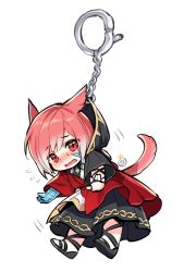 Rule 34 | 1boy, animal ears, black footwear, black robe, blush, cat boy, cat ears, cat tail, charm (object), chibi, commentary request, crystal exarch, facial mark, final fantasy, final fantasy xiv, flying sweatdrops, full body, g&#039;raha tia, g'raha tia, gradient hair, hanging, highres, hooded robe, korean commentary, male focus, material growth, miqo&#039;te, multicolored hair, outstretched arms, red eyes, red hair, robe, sandals, short hair, simple background, solo, tail, toga, two-tone hair, white background, white hair, wide sleeves, wild5lee