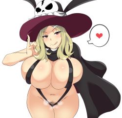 Rule 34 | 10s, 1girl, absurdres, blonde hair, blush, breasts, hair ornament, hairclip, hat, highres, presenting, jewelry, large breasts, long hair, looking at viewer, mole, mole under mouth, navel, nightmare-doom, open mouth, pulling, red eyes, senran kagura, senran kagura shinovi versus, shiki (senran kagura), simple background, smile, solo, white background