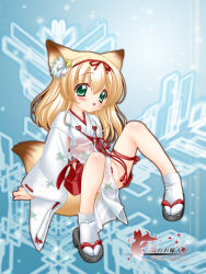 Rule 34 | animal ears, bell, fox ears, fox tail, nakajima konta, sayuki (snow fox), snow fox, solo, tail