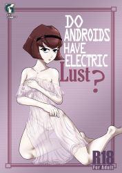 Rule 34 | 1girl, android, barefoot, breasts, broken torpedo, cover, cover page, hairband, looking at viewer, nipples, pale skin, pussy, r dorothy wayneright, red hair, robot, see-through, short hair, solo, the big o, uncensored