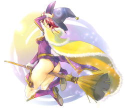 Rule 34 | ass, broom, hat, one eye closed, purple hat, ragnarok online, red eyes, red hair, solo, sparkle, wink, witch, wizard, wizard (ragnarok online)