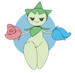 Rule 34 | 1girl, black eyes, blue flower, blue rose, blush, closed mouth, colored skin, creatures (company), female focus, flat chest, flower, full body, game freak, gen 3 pokemon, green hair, green skin, half-closed eyes, happy, jaggy lines, light blush, looking at viewer, monster girl, nintendo, plant girl, pokemon, pokemon (creature), red flower, red rose, rose, roselia (pokemon), short hair, simple background, sketch, smile, solo, spiked hair, standing, thick thighs, thighs, two-tone background, vilepluff, white background