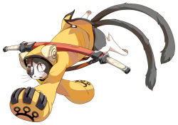 Rule 34 | animal, animal ears, arc system works, blazblue, cat, cat ears, cat tail, eyepatch, jubei (blazblue), red eyes, simple background, tail, weapon
