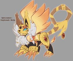 Rule 34 | 1other, blue eyes, claws, digimon, digimon (creature), highres, mask, original, other focus, solo, sphinx, tail