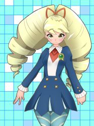 Rule 34 | 1girl, blonde hair, breasts, closed mouth, highres, long hair, looking at viewer, mega man (series), mega man star force, small breasts, smile, solo, yellow eyes